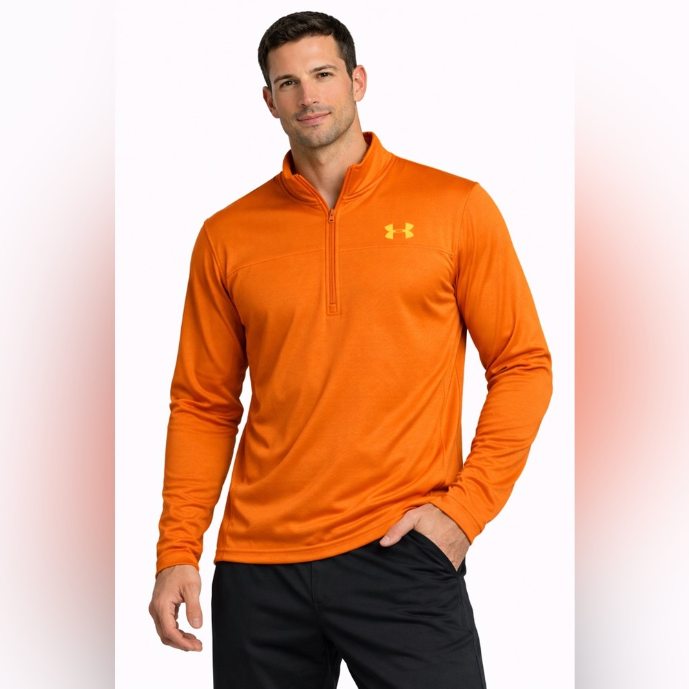 Under Armour ColdGear 1/4 Zip Pullover Sweatshirt Orange Men’s Small